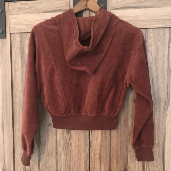 Anthropologie Daily Practice by Anthropologie Velour Corduroy Hoodie - Picture 3 of 5